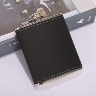 7 Oz Roestvrij Staal Wijn Pot Pu Lederen Oppervlak Heupfles Draagbare Reizen Kleine Mini Alcohol Whiskey Fles Drank Fles zwart G B