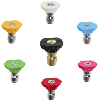 7 Pack Hogedrukreiniger Sproeikop Tips Verscheidenheid Graden 1/4Inch Connector Set, ondersteuning Tot 5,000 Psi.