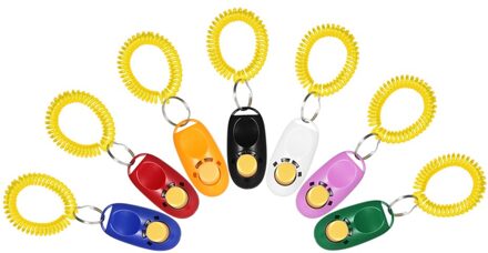 7 Pack Hond Opleiding Clicker Trainer Hulp Wrist Clicker Tool voor Hond met Polsband