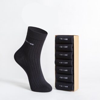7 Paren/partij Sokken Mannen Effen Katoen Lente En Herfst Katoen Business Jurk Mannen Sokken Ademend Casual sokken 7pairs zwart