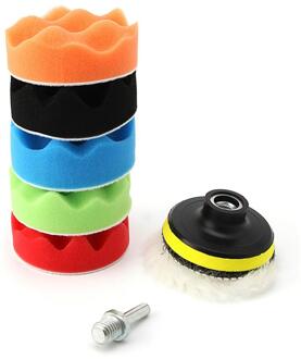 7 Pc 3/4/5/6/7 ''Auto Polijstmachine Polijstmachine Wassende Buffing Wollen & spons Pads Kit 3duim