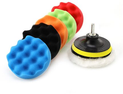 7 Pc 3/4/5/6/7 ''Auto Polijstmachine Polijstmachine Wassende Buffing Wollen & spons Pads Kit 4duim