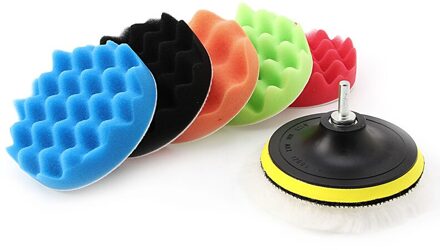 7 Pc 3/4/5/6/7 ''Auto Polijstmachine Polijstmachine Wassende Buffing Wollen & spons Pads Kit 5duim