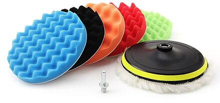 7 Pc 3/4/5/6/7 ''Auto Polijstmachine Polijstmachine Wassende Buffing Wollen & spons Pads Kit 7duim