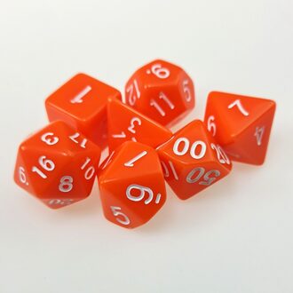 7 Pc Polyhedral Rpg Dobbelstenen Set Opaque Oranje (D4 D6 D8 D10 D % D12 & D20) voor Dnd D & D Roleplaying Games