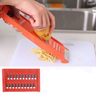 7 Pcs Fruit Groente Aardappel Slicer Cutter Chopper Peeler Keuken Voedsel Gereedschap Set Oranje Abs + Pc + Rvs keuken Tool Kit