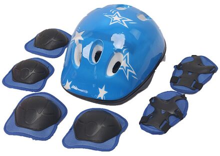 7 Pcs Kinderen Fiets Knie Pols Guard Elleboog Pad Set Helm Fietsen Roller Skateboard Helm Hoofd Protectors 01