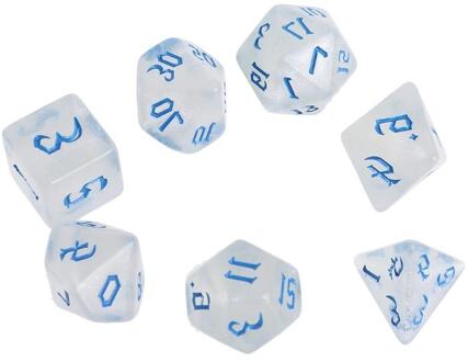 7 Pcs Resin Polyhedral Dices Voor Dnd Rpg Mtg Wijzerplaten Dobbelstenen Desktop Tafel Bordspel Speelgoed Blauw