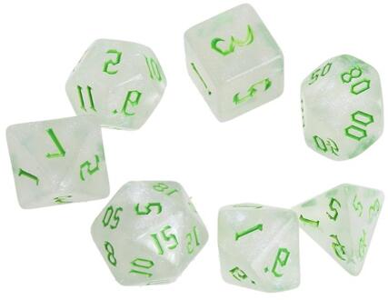 7 Pcs Resin Polyhedral Dices Voor Dnd Rpg Mtg Wijzerplaten Dobbelstenen Desktop Tafel Bordspel Speelgoed groen