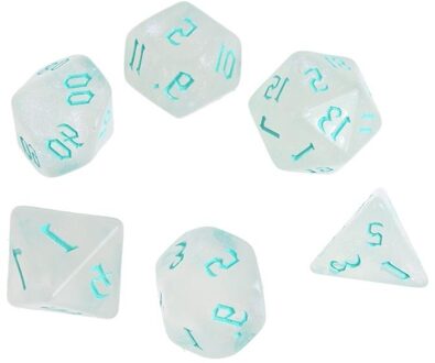 7 Pcs Resin Polyhedral Dices Voor Dnd Rpg Mtg Wijzerplaten Dobbelstenen Desktop Tafel Bordspel Speelgoed lucht blauw