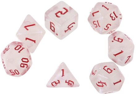 7 Pcs Resin Polyhedral Dices Voor Dnd Rpg Mtg Wijzerplaten Dobbelstenen Desktop Tafel Bordspel Speelgoed rood