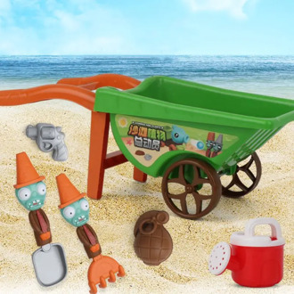 7 Pcs/set Kids Summer Beach Toys for Sand Mini Trolley Shovel Sand Rake Mold Sprinkler Crab Fish for Building Sand Castles