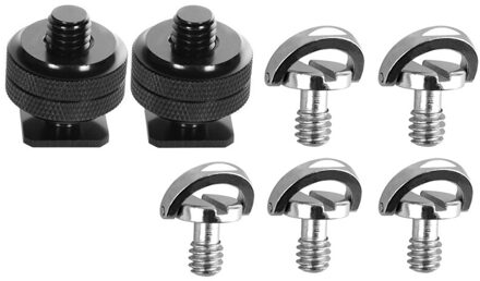 7 Pcs Voor Dslr Camera 1/4 Inch Adapter:5 Pcs Quick Release Plaat Montage Schroef D-Ring D As Qr Schroef Adapter & 2 Pcs 20 S