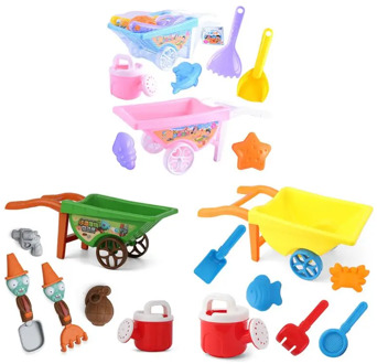 7 Pcs Wheelbarrow Beach Toys for Kids Sand Toys for Building Sand Castles Molds