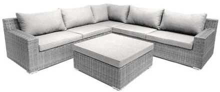 7-persoons Loungeset Colorado Blended Grey met beige kussens Grijs