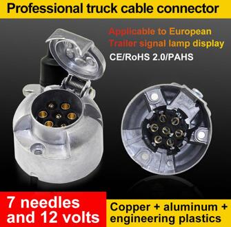 7 Pin Plug Connector Adapter Voor Caravan Truck Trailer 12V Trekhaak Trekhaak Duurzaam Plug Socket Adapter Protector Verbindingen