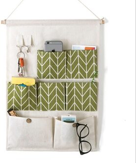 7 Pocket Hanger Garderobe Kast Ondergoed Opbergtas Deur Muur Puin Opbergtas Kind Muur Opknoping Zakken Puin Bages groen
