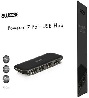 7-poorts USB 2.0 hub high performance met voeding