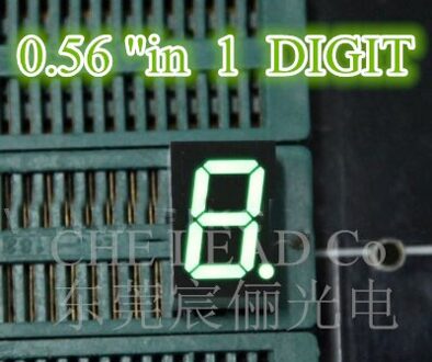 7 Segment Pure groene LED Display 0.56 inch 1 Bit Digitale Buis Plastic Metalen Gemeenschappelijke ANODE (Nixie buis)