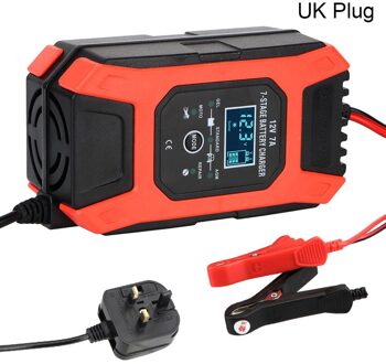7 Stage Automatische Slimme Auto Acculader 12V 7A Digitale Lcd Nat Droog Lood-zuur Batterij-Opladers Voor motorfiets Atv Batterijen UK 12V 7A