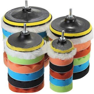 7 STKS Buffing Spons Polijsten Pad Zelfklevende Disc Wol Disc Polijsten Wax Schuren Pad Kit voor Auto 5 Size