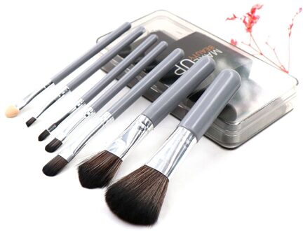 7 Stks/partij Make-Up Kwasten Set Oogschaduw Blending Eyeliner Contour Concealer Lip Make Up Brush Beauty Tool Brochas Maquillaje grijs