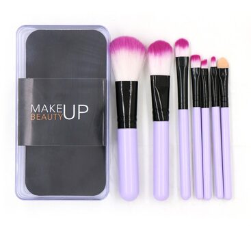 7 Stks/partij Make-Up Kwasten Set Oogschaduw Blending Eyeliner Contour Concealer Lip Make Up Brush Beauty Tool Brochas Maquillaje paars