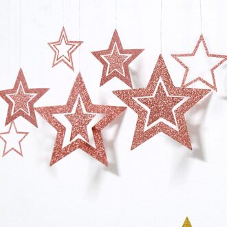 7 Stks/partij Twinkle Star Papier Hanger Garland Ornamenten Fluorescerende Gele