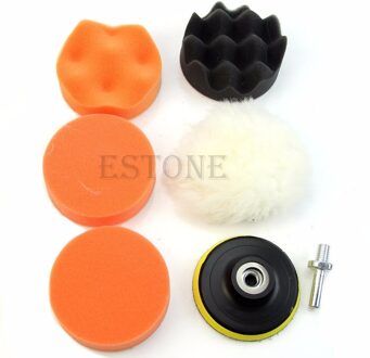 7 Stks/set 3 inch Buffing Pad Auto Polijstschijf Kit Buffer + M10 Boor Adapter Wiel Kit Buffer Met Boor Adapter C45