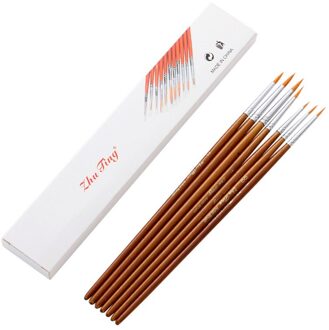 7 Stks/set Art Schilderij Borstels Pennen Nylon Haar Houten Acryl Olie Aquarel Kunstenaar Kwast Dulcet Art Supplies