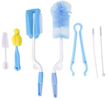 7 Stks/set Baby Bottle Borstels Borstel 360-Graden Roterende Kop Spons Cup Borstel Kit Voor Baby Fles Wassen schoonmaken