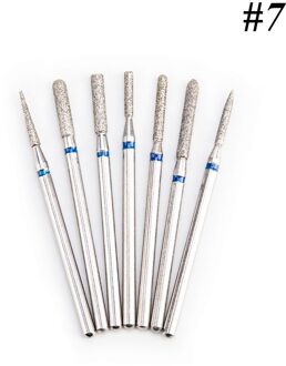 7 Stks/set Diamond Nail Boor Rotery Elektrische Nagel Frees Voor Pedicure Manicure Files Cuticle Boren Manicure Tool reeks 7
