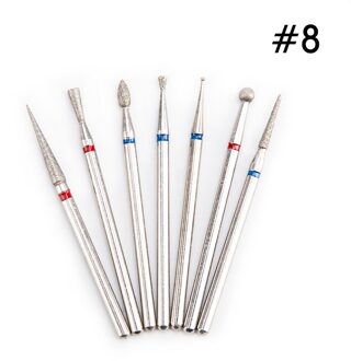 7 Stks/set Diamond Nail Boor Rotery Elektrische Nagel Frees Voor Pedicure Manicure Files Cuticle Boren Manicure Tool reeks 8