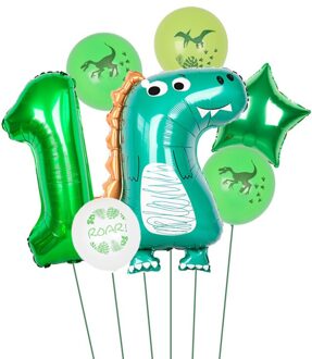 7 Stks/set Dinosaur Folie Ballonnen Jongens Dier Ballonnen Gelukkige Verjaardag Ballon Baby Shower Partij Decoratie Jurassic World Decor 1