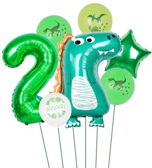 7 Stks/set Dinosaur Folie Ballonnen Jongens Dier Ballonnen Gelukkige Verjaardag Ballon Baby Shower Partij Decoratie Jurassic World Decor 2