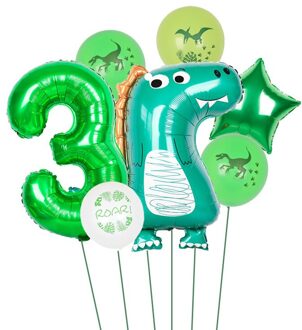 7 Stks/set Dinosaur Folie Ballonnen Jongens Dier Ballonnen Gelukkige Verjaardag Ballon Baby Shower Partij Decoratie Jurassic World Decor 3