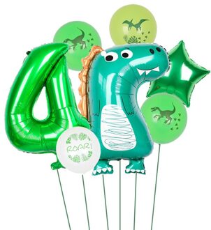 7 Stks/set Dinosaur Folie Ballonnen Jongens Dier Ballonnen Gelukkige Verjaardag Ballon Baby Shower Partij Decoratie Jurassic World Decor 4