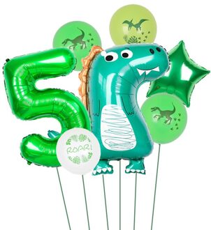 7 Stks/set Dinosaur Folie Ballonnen Jongens Dier Ballonnen Gelukkige Verjaardag Ballon Baby Shower Partij Decoratie Jurassic World Decor 5