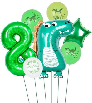 7 Stks/set Dinosaur Folie Ballonnen Jongens Dier Ballonnen Gelukkige Verjaardag Ballon Baby Shower Partij Decoratie Jurassic World Decor 8