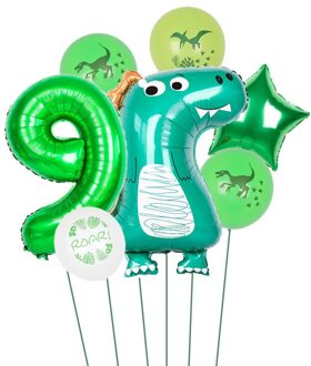 7 Stks/set Dinosaur Folie Ballonnen Jongens Dier Ballonnen Gelukkige Verjaardag Ballon Baby Shower Partij Decoratie Jurassic World Decor 9