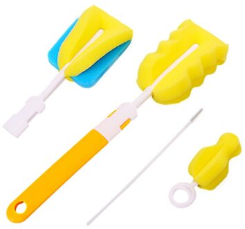 7 stks/set Fles Spons Borstel Gereedschap Stro Borstel Set geel 4reeks