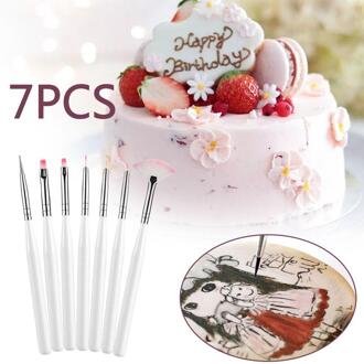 7 Stks/set Fondant Cake Schilderen Borstel Decorating Afstoffen Icing Gebak Cake Decorating Pen Brush Diy Gebak Koken Tool