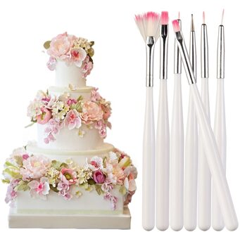 7 Stks/set Fondant Cake Schilderen Borstel Decorating Afstoffen Icing Gebak Cake Decorating Pen Brush Diy Gebak Koken Tool