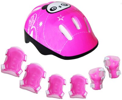7 Stks/set Kinderen Skateboard Helm Beschermende Apparatuur Kids 7-In-1 Verstelbare Beschermende Knie Pols Guard Elleboog pad Set #40