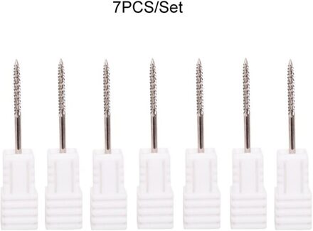7 Stks/set Nail Kegel Tip Wolfraam Boren Elektrische Cuticle Schoon Rotary Voor Manicure Pedicure Slijpen Hoofd Nail Sander Tip 7stk M13