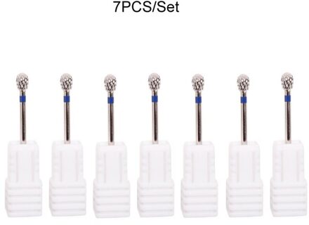 7 Stks/set Nail Kegel Tip Wolfraam Boren Elektrische Cuticle Schoon Rotary Voor Manicure Pedicure Slijpen Hoofd Nail Sander Tip 7stk M14