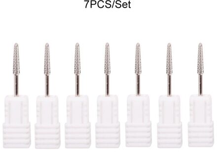 7 Stks/set Nail Kegel Tip Wolfraam Boren Elektrische Cuticle Schoon Rotary Voor Manicure Pedicure Slijpen Hoofd Nail Sander Tip 7stk M9