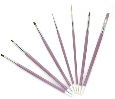 7 Stks/set Professionele Acryl Vloeistof Voor Nail Acryl Nail Art Pen Tips Uv Gel Schilderij Borstel Manicure Set