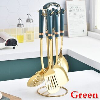 7 Stks/set Roestvrij Staal Kookgerei Keukengerei Sets Keuken Gereedschap groen