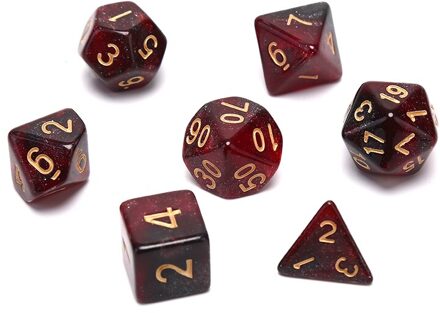 7 Stks/set Sterrenhemel Dobbelstenen Digitale Dice Game Polyhedral Multi Zijdige Acryl RB